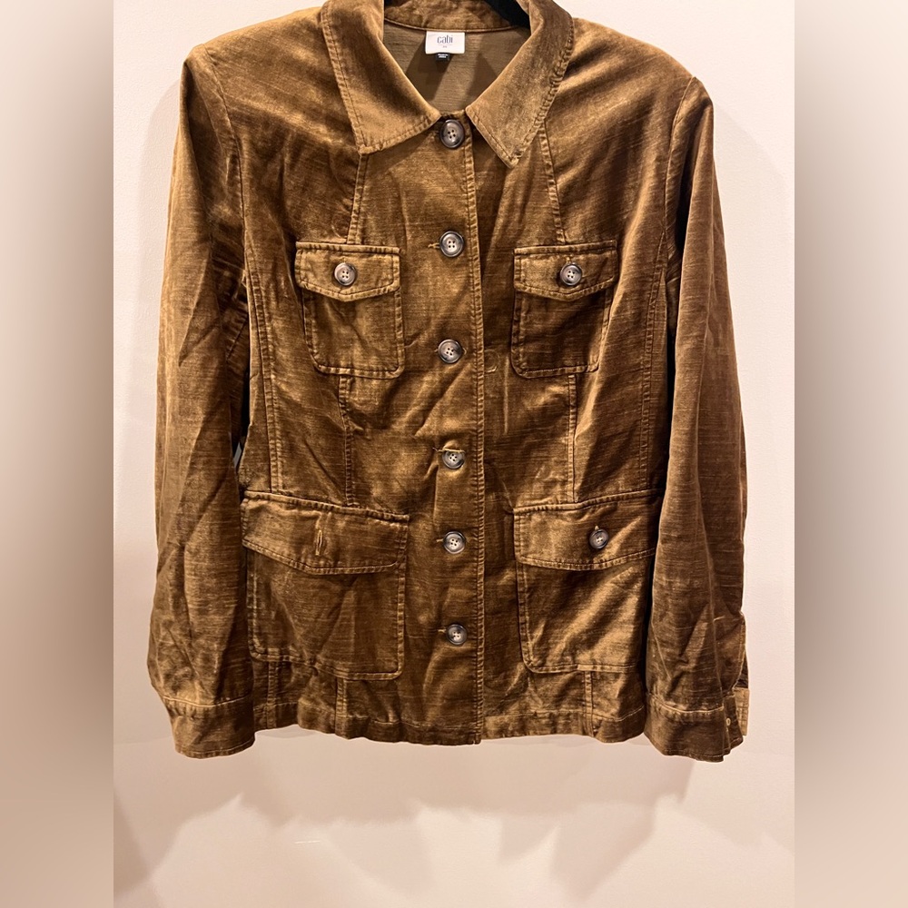 Cabi Light Brown Velvet Jacket Size M Style # 4403